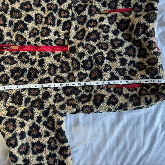 Simply Southern Reversible Red/Black Checkered Cheetah Nylon Sherpa Jacket sz L - Picture 10 of 13